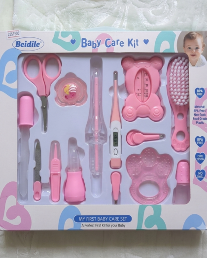 Newborn Healthcare & Grooming Kit | Pink 13-Piece Baby Care Set | MimiCones
