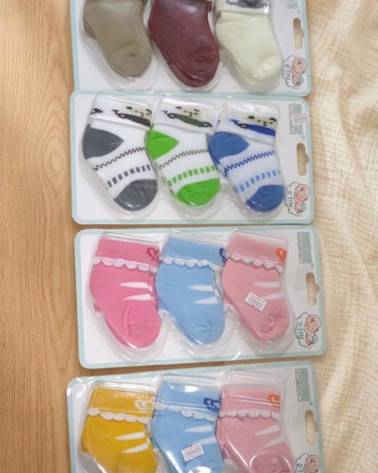 Soft Cotton Baby Ankle Socks 3-Pair Pack | Cute Newborn & Infant Booties