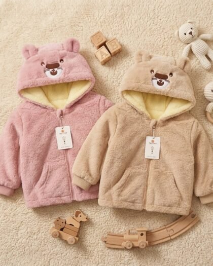Baby Girl Winter Jacket | Cute Animal Ear | Soft Fur | MimiCones