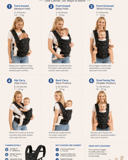 6-in-1 Baby Carrier Belt – Adjustable Soft Infant Sling & Hip Seat