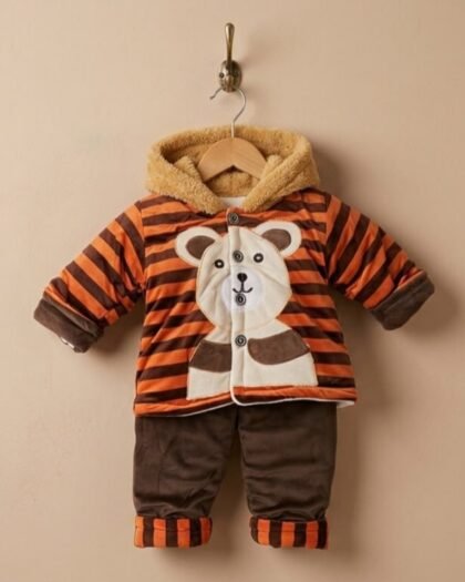 Warm Bear Velvet 2-Piece Winter Suit | Brown & Polka Dot | MimiCones | Unisex